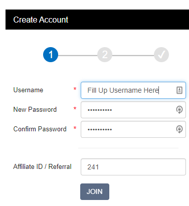 fill in login details 1